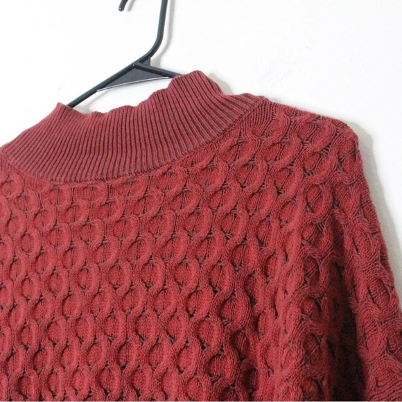 Knox Rose Red Boho Sweater - Size 2X - Cable Design - Picture 5 of 10